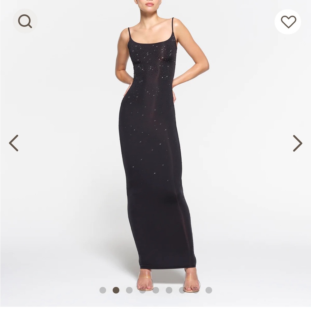 Swarvoski x skims jelly sheer cami long dress